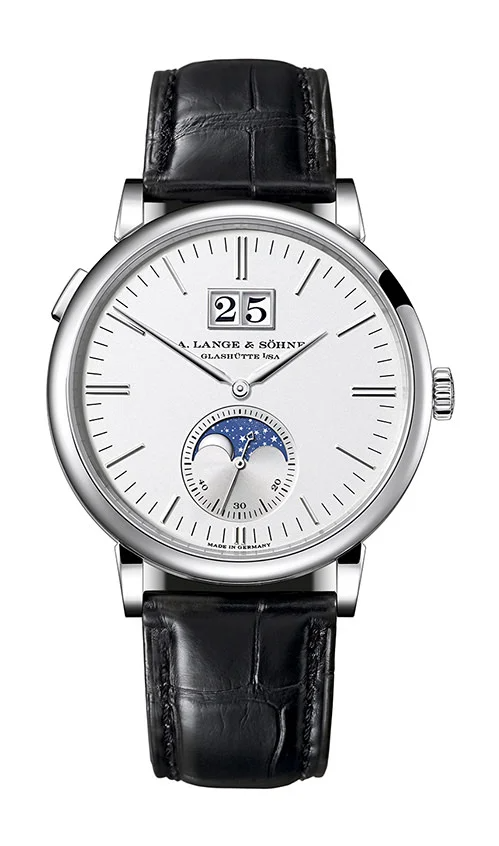 A.Lange & Söhne Saxonia Moonphase - 40 MM - White Gold - Silvery Dial - 384.026