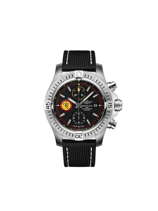 Breitling Avenger Stainless Steel 45 MM - Anthracite Calfskin Strap - Black Dial - A133171A1B1X1