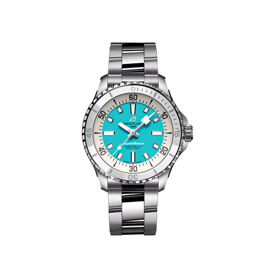 Breitling Superocean Stainless Steel 36 MM - Stainless Steel Bracelet - Turquoise Dial - A17377211C1A1