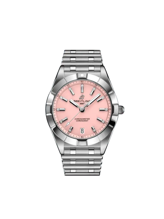 Breitling Chronomat Stainless Steel 32 MM - Stainless Steel Bracelet - Pink Dial - A77310101K1A1