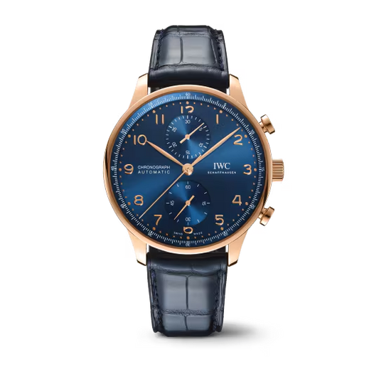 IWC Portugieser Chronograph - Rose Gold - 41 MM - Blue Dial - IW371614