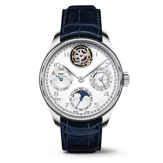 IWC Portugieser - Perpetual Calendar - Tourbillon - Moonphase - Platinum - 45 MM - Silver Dial - IW504505