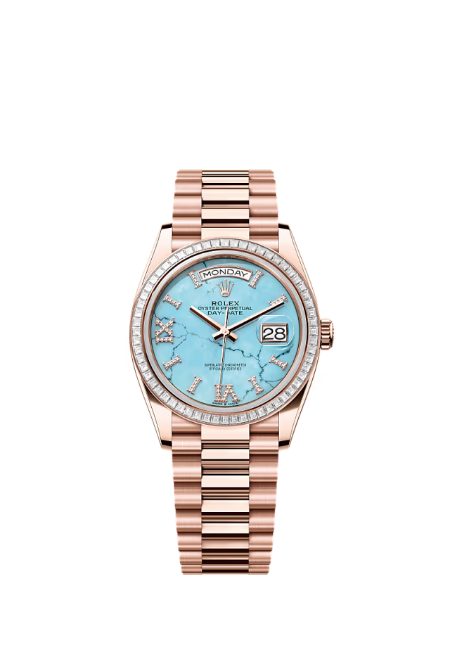 Rolex Day-Date - 36 MM - Rose Gold - Turquoise Dial - 128395TBR PTd