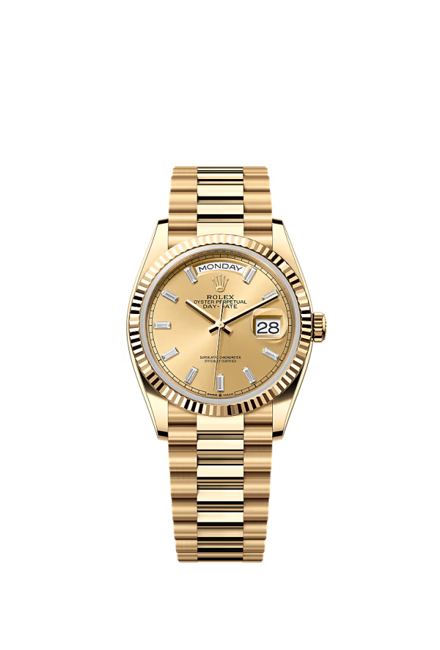 Rolex Day-Date - 36 MM - Yellow Gold - Champagne Dial - 128238 PChd