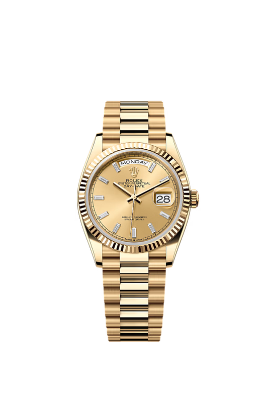 Rolex Day-Date - 36 MM - Yellow Gold - Champagne Dial - 128238 PChd