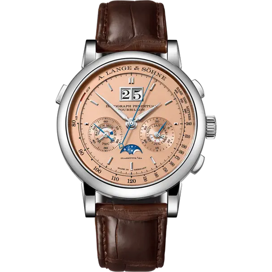 A.Lange & Söhne - Datograph Perpetual Calendar - Moonphase - Tourbillon - Chronograph - 41.5 MM - White Gold - Rose Gold Dial - 740.056FE