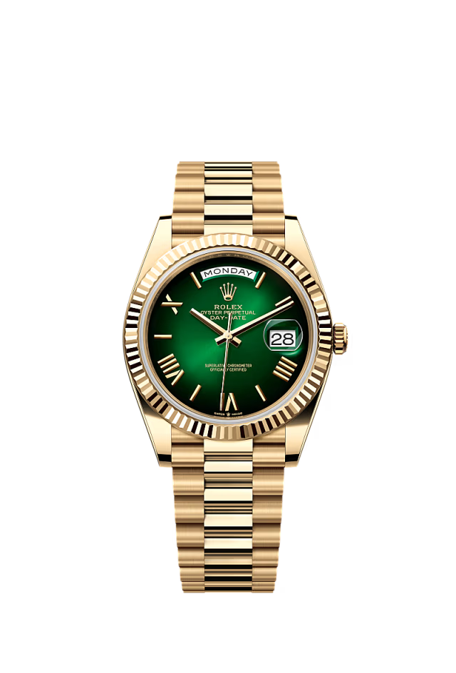 Rolex Day-Date - 40 MM - Yellow Gold - Green Dial - 228238 PGF