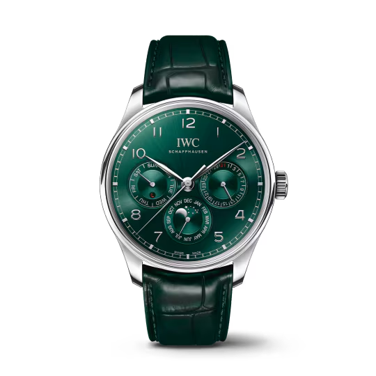 IWC Portugieser Perpetual Calendar - Stainless Steel - 42.4 MM - Green Dial - IW344207