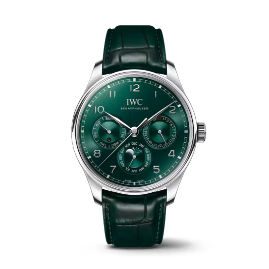 IWC Portugieser Perpetual Calendar - Stainless Steel - 42.4 MM - Green Dial - IW344207