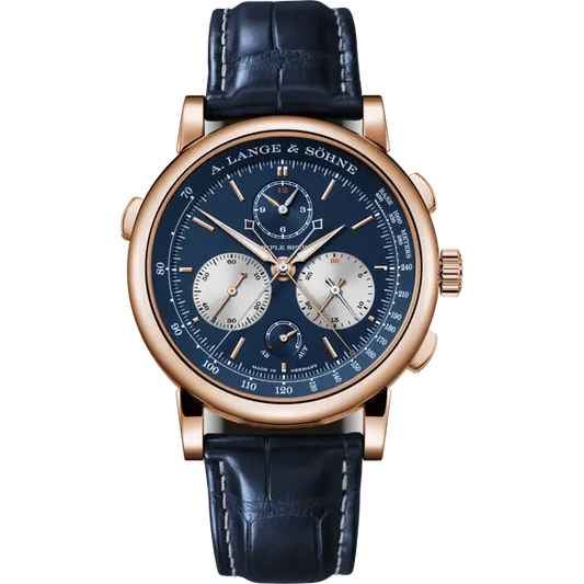 A.Lange & Söhne - Triple Split - Chronograph - 43.2 MM - Rose Gold - Blue Dial - 424.037F