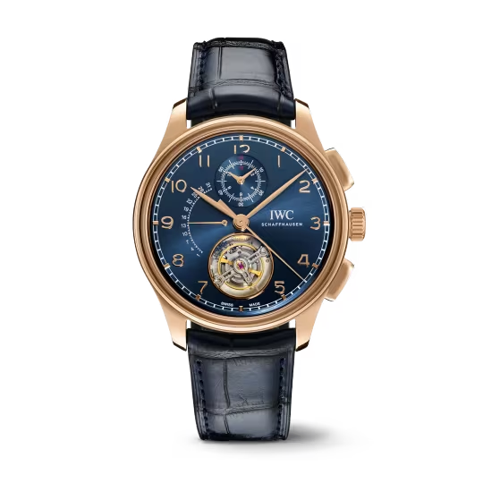 IWC Portugieser - Tourbillon and Chronograph - Rose Gold - 43.5 MM - Blue Dial - IW394005