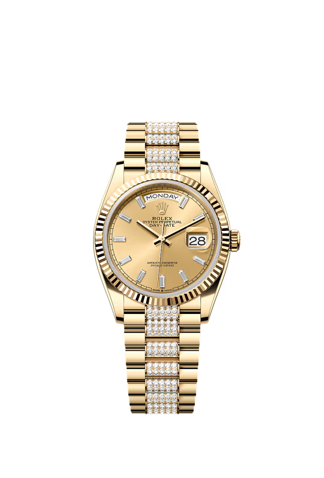 Rolex Day-Date - 36 MM - Yellow Gold - Champagne Dial - 128238 PdChd