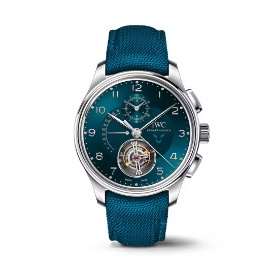 IWC Portugieser - Tourbillon and Chronograph - Lewis Hamilton - Platinum - 43.5 MM - Teal Dial - IW394008
