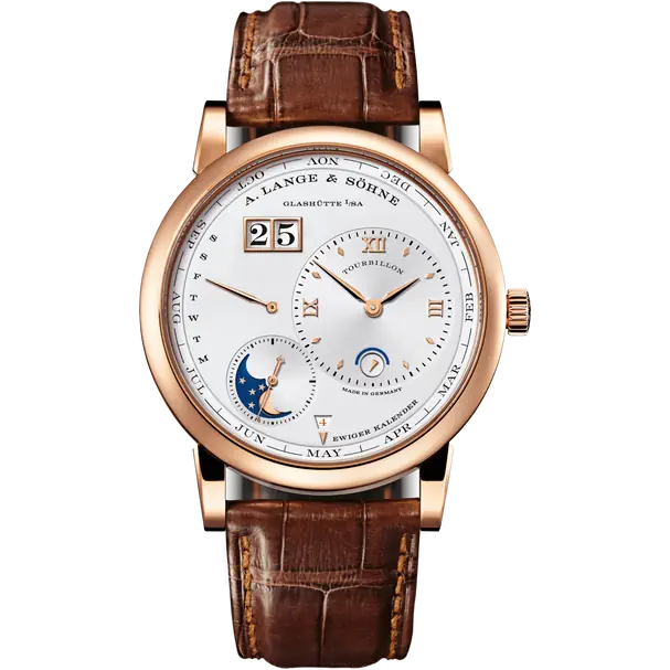 A.Lange & Söhne Lange 1 Tourbillon - Perpetual Calendar and Moonphase - 41.9 MM - Rose Gold - Silver Dial - 720.032FE