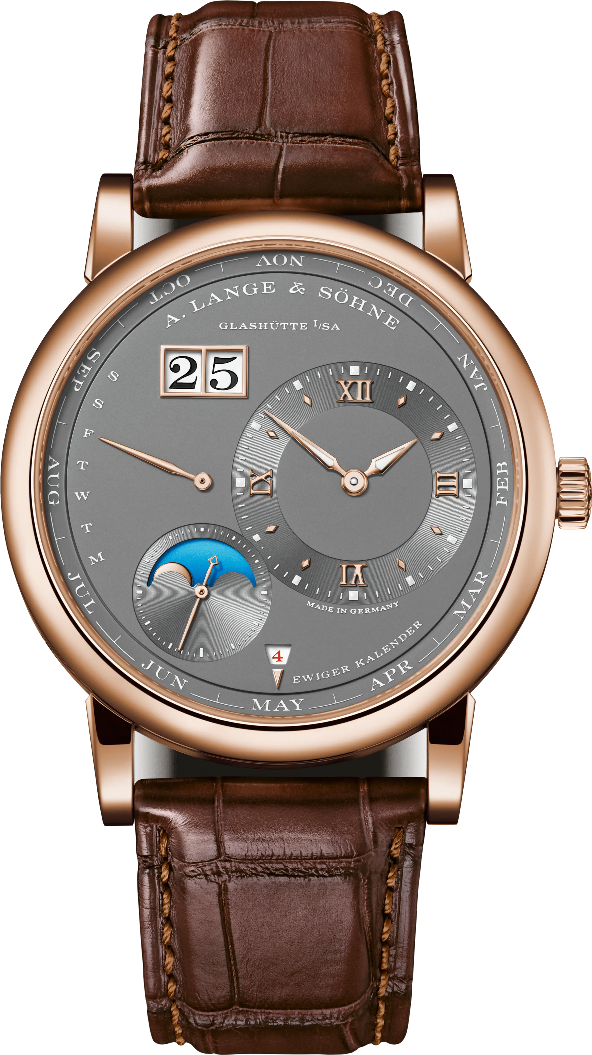 A.Lange & Söhne Lange 1 Perpetual Calendar - Moonphase - 41.9 MM - Rose Gold - Grey Dial - 345.033 E