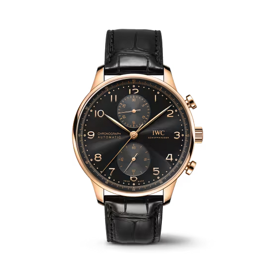 IWC Portugieser Chronograph - Rose Gold - 41 MM - Black Dial - IW371625