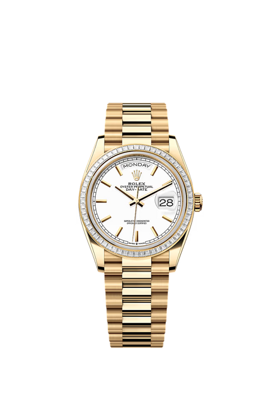 Rolex Day-Date - 36 MM - Yellow Gold - White Dial - 128398TBR PW