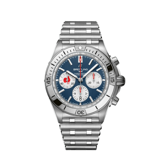 Breitling Chronomat France Stainless steel 42 MM - Stainless steel Bracelet - Blue Dial - AB0134A81C1A1