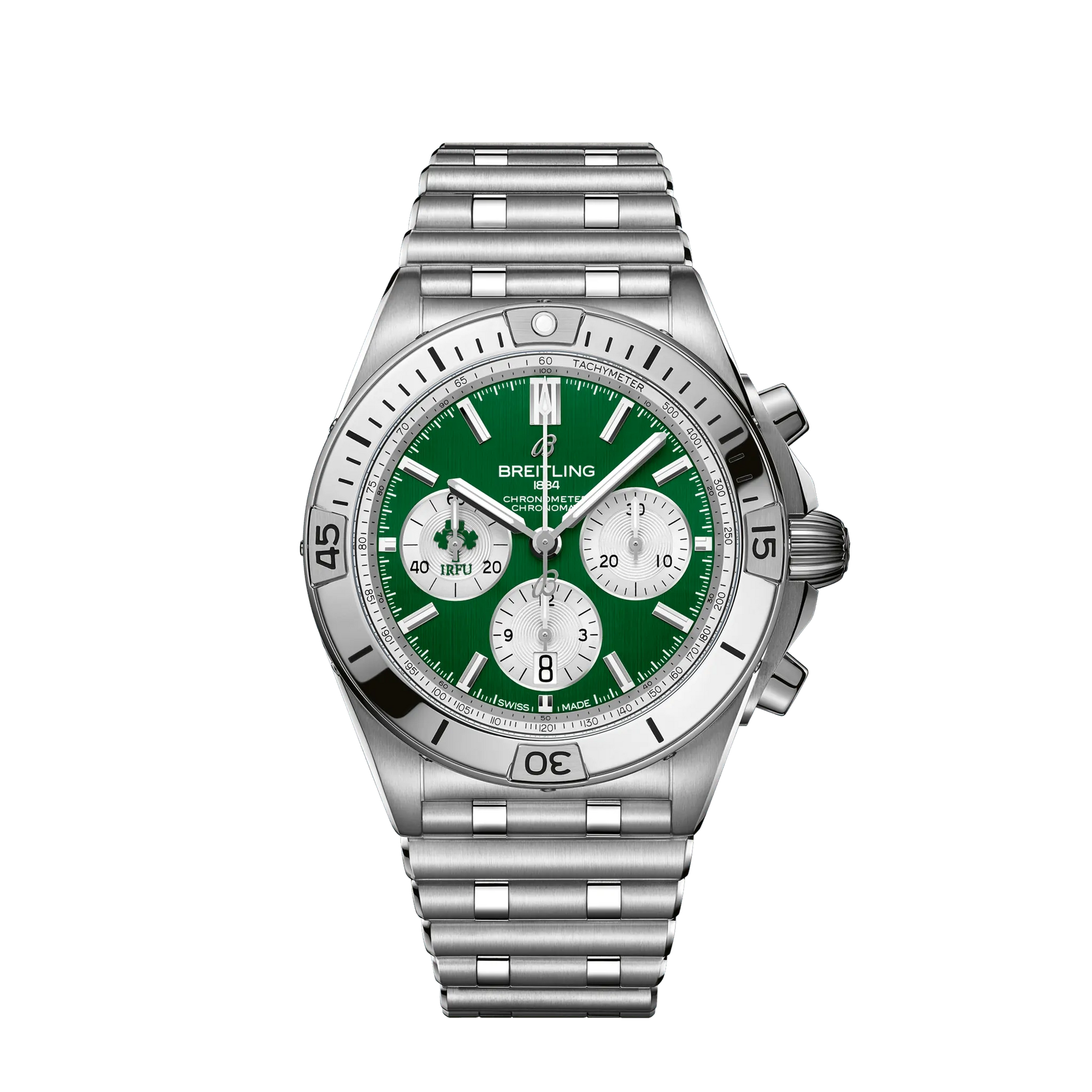 Breitling Chronomat Ireland Stainless steel 42 MM - Stainless steel Bracelet - Green Dial - AB0134A91L1A1