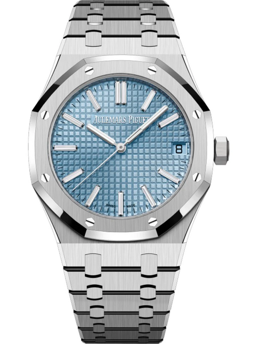 Audemars Piguet Royal Oak White Gold Selfwinding 41 MM - White Gold Bracelet - Ice Blue Baguette Dial - 15510BC.OO.1320BC.01