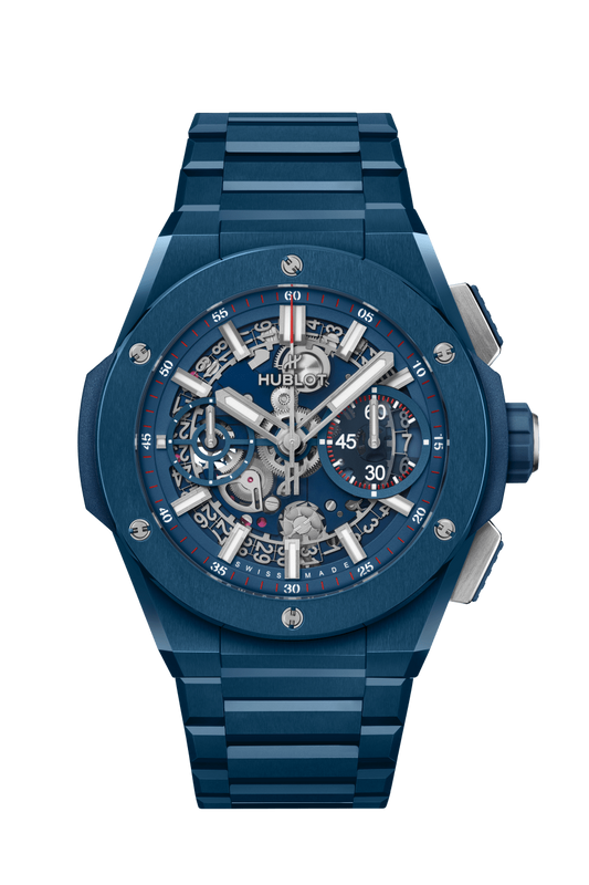 Hublot Big Bang Integrated Blue Ceramic 42 MM - Blue Ceramic Bracelet - Matte Blue Skeleton Dial - 451.EX.5123.EX