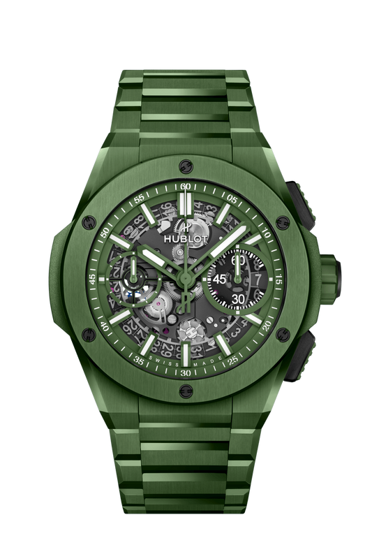 Hublot Big Bang Integrated Green Ceramic 42 MM - Green Ceramic Bracelet - Matte Green Skeleton Dial - 451.GX.5220.GX