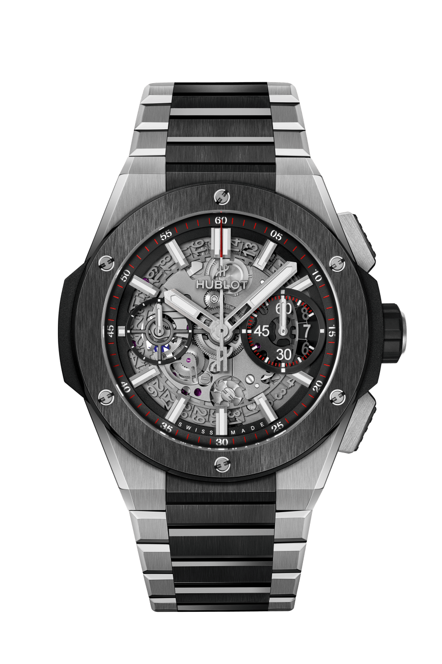 Hublot Big Bang Integrated Titanium Ceramic 42 MM - Titanium and Ceramic Bracelet - Matte Black Skeleton Dial - 451.NM.1170.NM