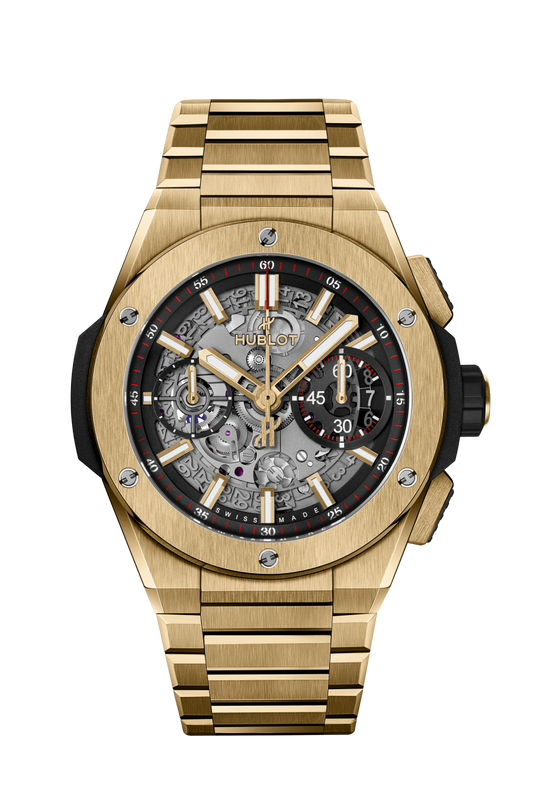 Hublot Big Bang Integrated Yellow Gold 42 MM - Yellow Gold Bracelet - Matte Black Skeleton Dial - 451.VX.1130.VX