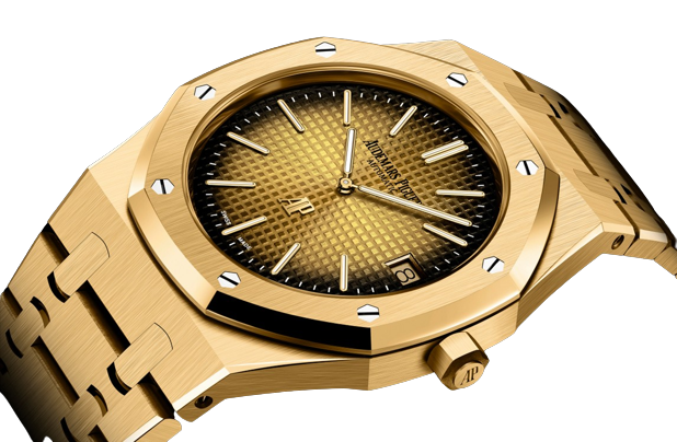 Audemars Piguet Royal Oak Pink Gold "Jumbo" Extra-Thin 39 MM - Pink Gold Bracelet - Yellow Dial - 16202BA.OO.1240BA.01