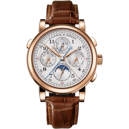 A.Lange & Söhne Rattrapante - Perpetual Calendar and Moonphase - 41.9 MM - Rose Gold - White Dial - 421.032FE