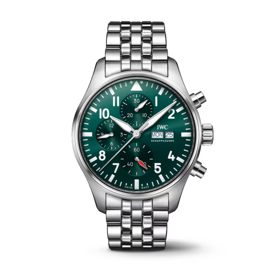 IWC Pilot's - Chronograph - Steel - 43 MM - Green Dial - IW378006