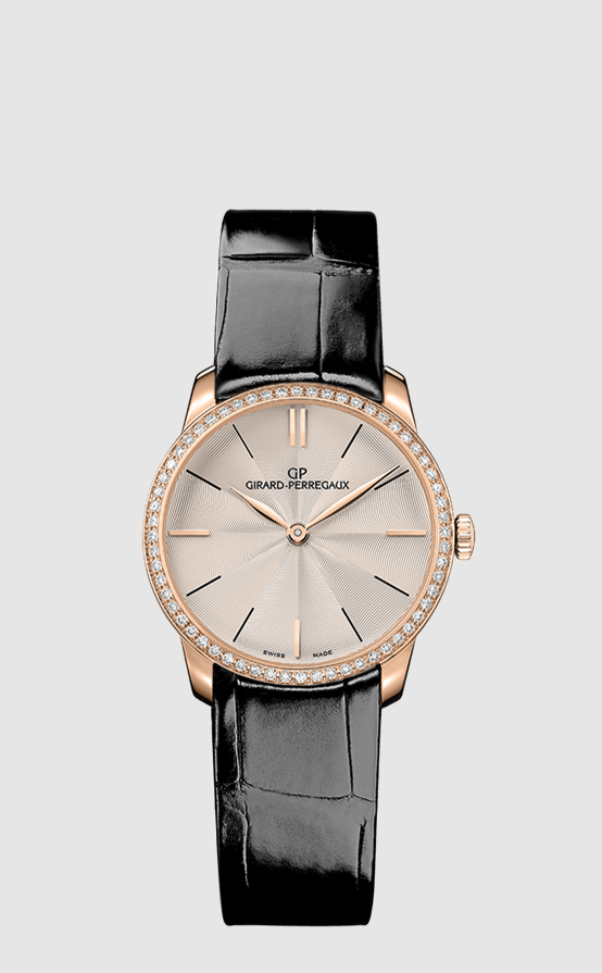 Girard-Perregaux 1966 - 30 MM - Rose Gold - Diamond Bezel - Silver Dial - 49528D52A131-CB6A