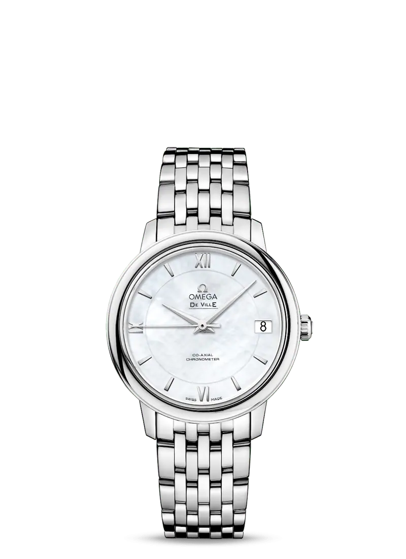Omega De Ville Stainless Steel 32.7 MM - Stainless Steel Bracelet - White Mother-Of-Pearl Dial - 424.10.33.20.05.001