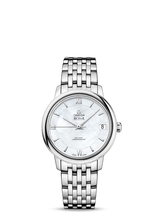Omega De Ville Stainless Steel 32.7 MM - Stainless Steel Bracelet - White Mother-Of-Pearl Dial - 424.10.33.20.05.001