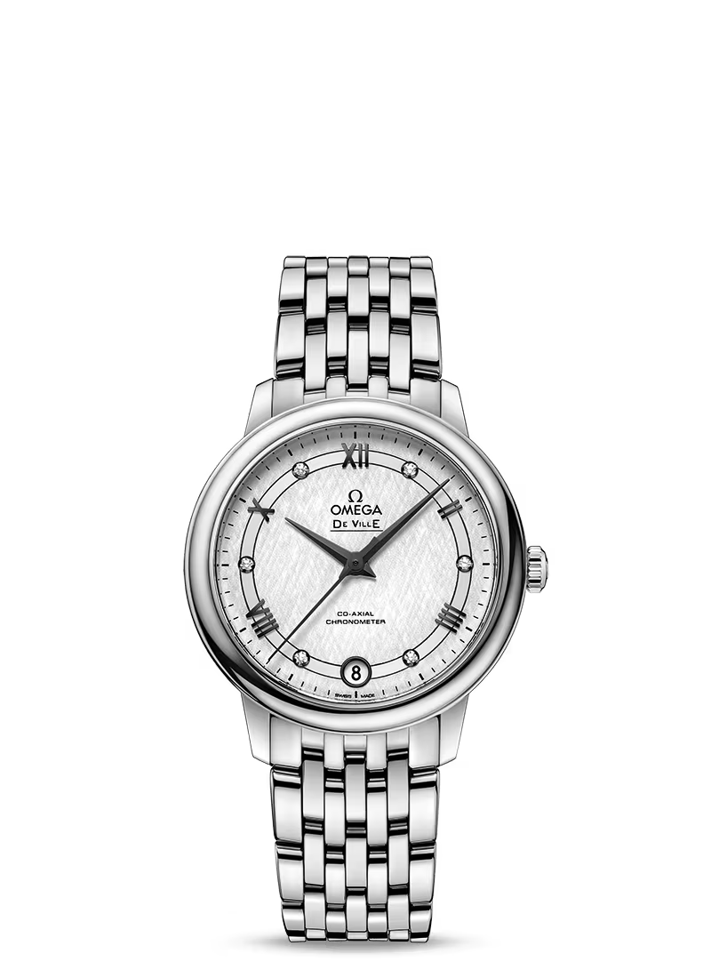 Omega De Ville Stainless Steel 32.7 MM - Stainless Steel Bracelet - Silver Dial - 424.10.33.20.52.002