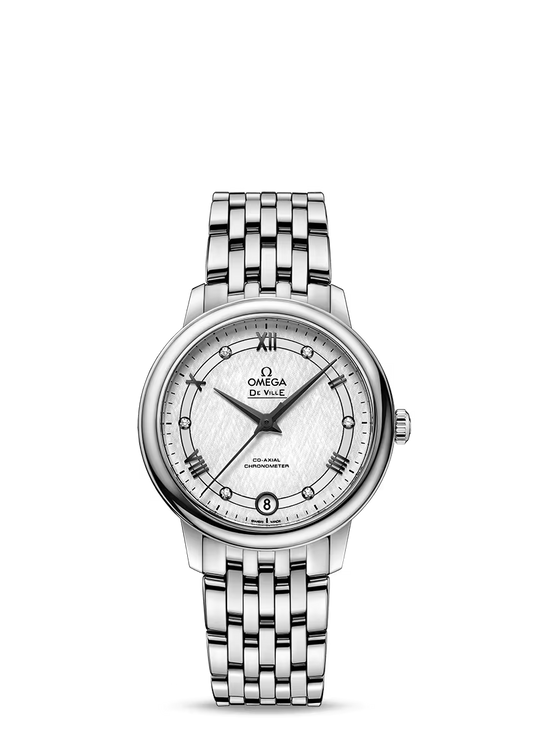 Omega De Ville Stainless Steel 32.7 MM - Stainless Steel Bracelet - Silver Dial - 424.10.33.20.52.002