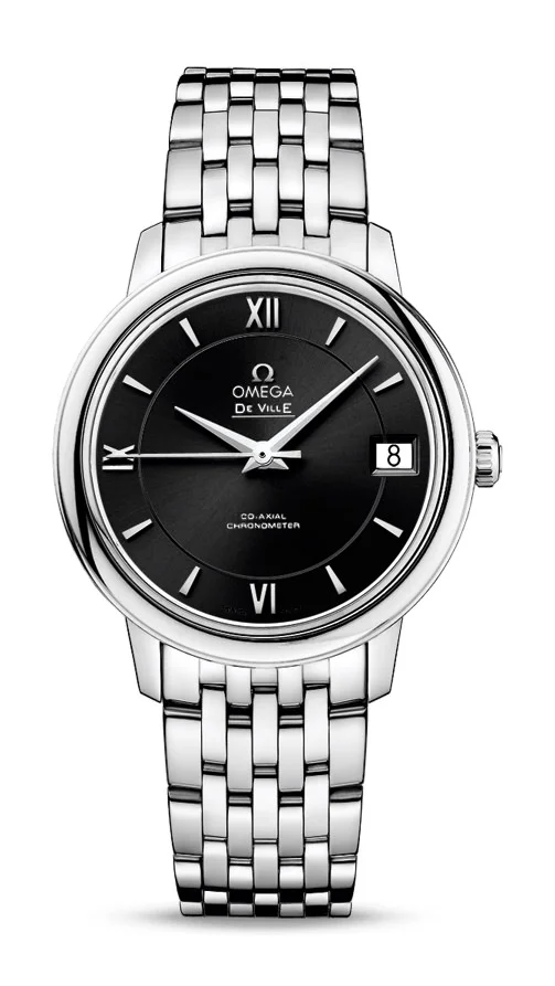 Omega De Ville Stainless Steel 32.7 MM - Stainless Steel Bracelet - Black Dial - 424.10.33.20.01.001