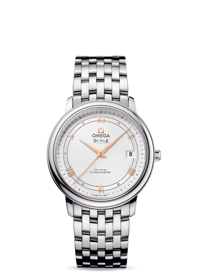 Omega De Ville Stainless Steel 36.8 MM - Stainless Steel Bracelet - White Dial - 424.10.37.20.02.002