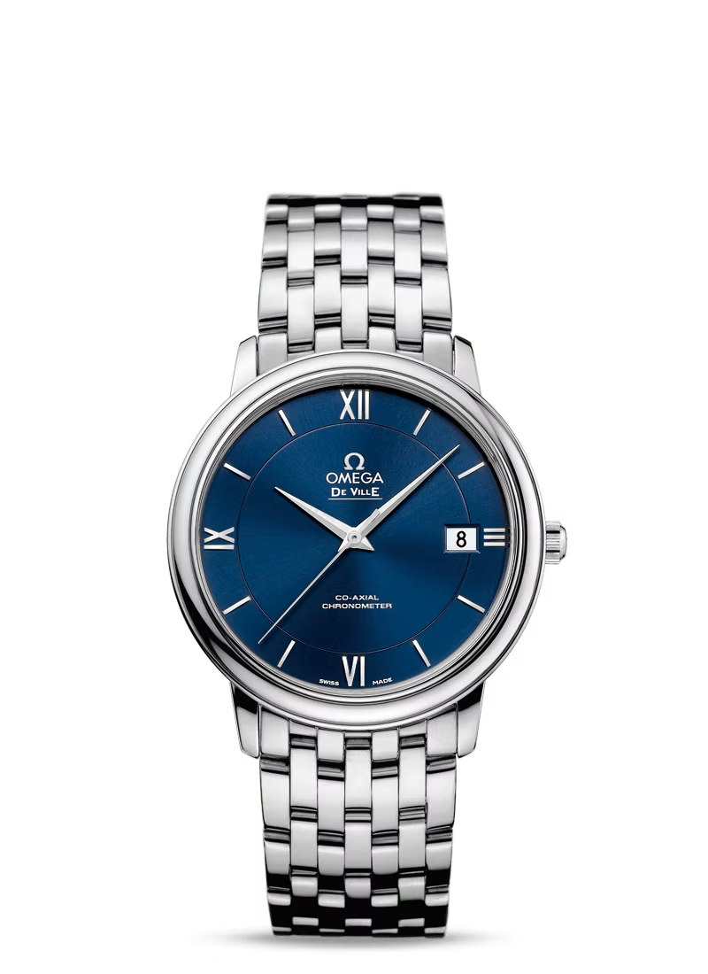 Omega De Ville Stainless Steel 36.8 MM - Stainless Steel Bracelet - Blue Dial - 424.10.37.20.03.001