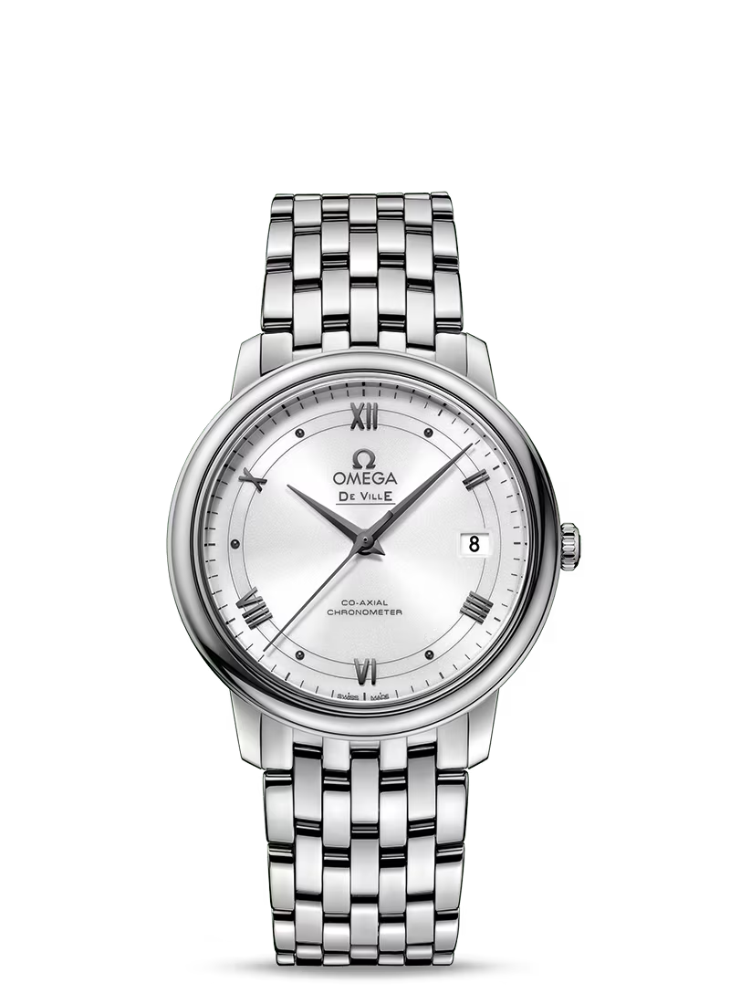 Omega De Ville Stainless Steel 36.8 MM - Stainless Steel Bracelet - White Dial - 424.10.37.20.04.001