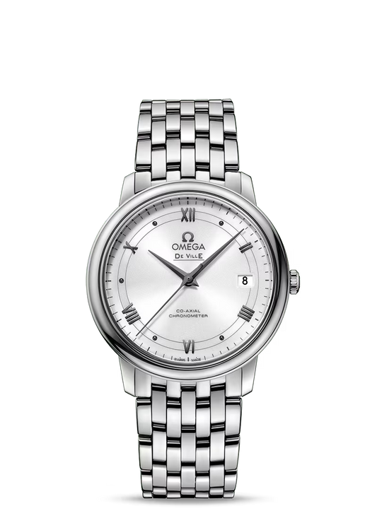 Omega De Ville Stainless Steel 36.8 MM - Stainless Steel Bracelet - White Dial - 424.10.37.20.04.001