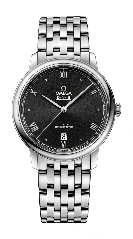 Omega De Ville Stainless Steel 39.5 MM - Stainless Steel Bracelet - Black Dial - 424.10.40.20.01.002