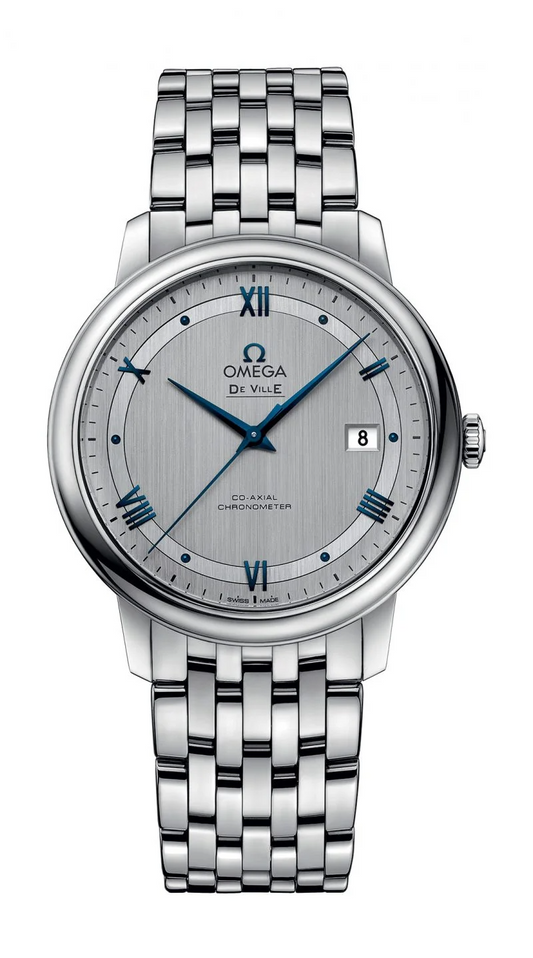 Omega De Ville Stainless Steel 39.5 MM - Stainless Steel Bracelet - Silver Dial - 424.10.40.20.02.001