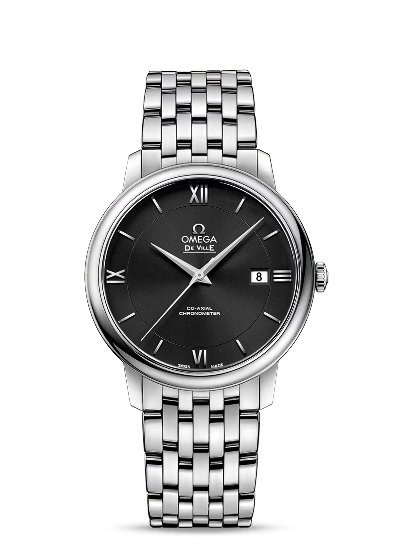 Omega De Ville Stainless Steel 39.5 MM - Stainless Steel Bracelet - Black Dial - 424.10.40.20.01.001