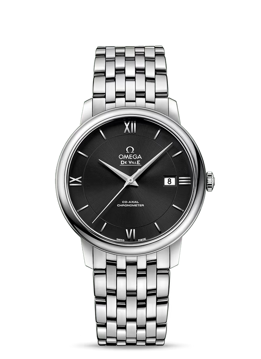 Omega De Ville Stainless Steel 39.5 MM - Stainless Steel Bracelet - Black Dial - 424.10.40.20.01.001