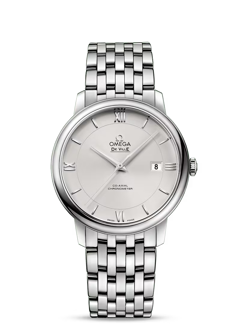 Omega De Ville Stainless Steel 39.5 MM - Stainless Steel Bracelet - Silver Dial - 424.10.40.20.02.003