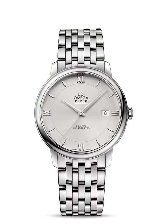 Omega De Ville Stainless Steel 39.5 MM - Stainless Steel Bracelet - Silver Dial - 424.10.40.20.02.003