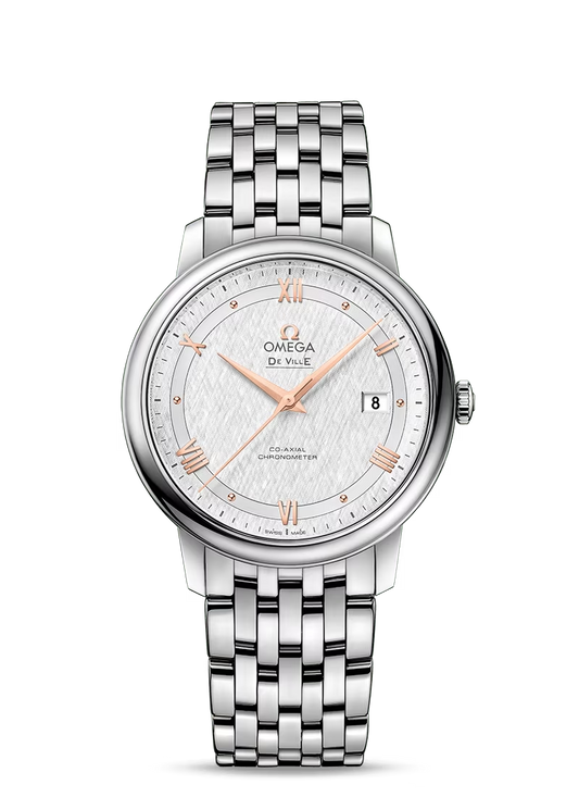 Omega De Ville Stainless Steel 39.5 MM - Stainless Steel Bracelet - Silver Dial - 424.10.40.20.02.004