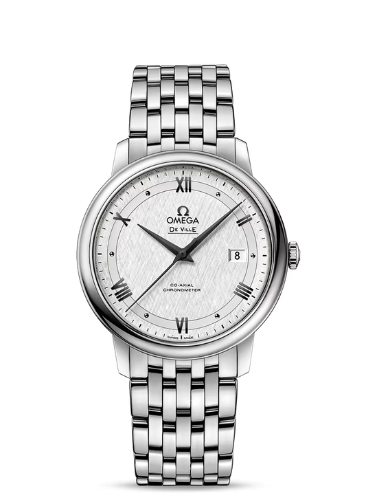 Omega De Ville Stainless Steel 39.5 MM - Stainless Steel Bracelet - Silver Dial - 424.10.40.20.02.005