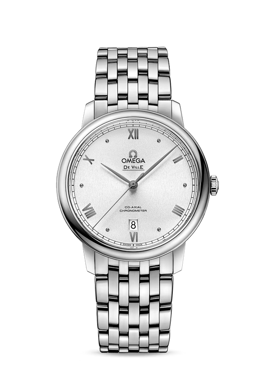 Omega De Ville Stainless Steel 39.5 MM - Stainless Steel Bracelet - Silver Dial - 424.10.40.20.02.007